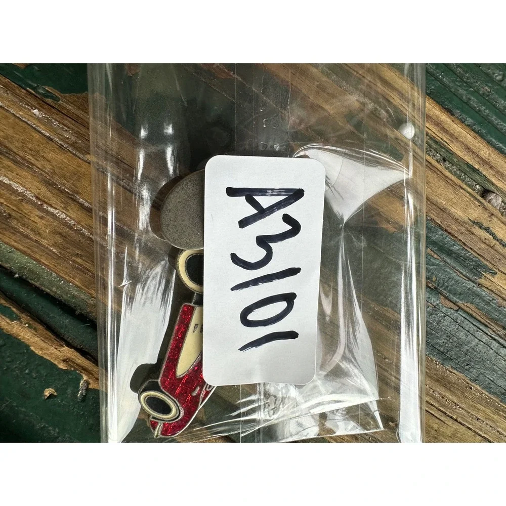 Vintage Red Glitter Enamel 1958 Corvette Car Keychain Retro Classic Auto Gift